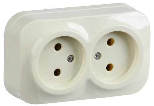 Розетка без заземления накладная IEK Glory РС22-2-ХК 2-м. кремовый фото Розетка без заземления накладная IEK Glory РС22-2-ХК 2-м. кремовый картинка